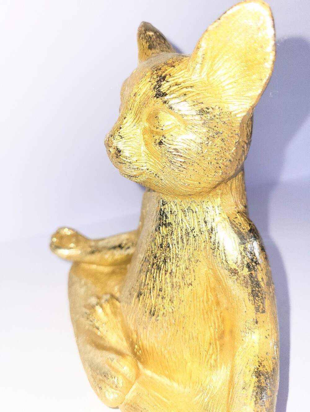 Sagebrook Home Gold Metallic Meditation Yoga Pose Cat Statue Zen Home Decor - Picture 11 of 15